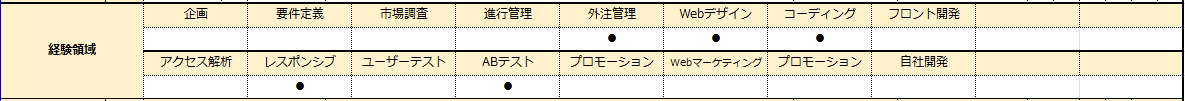 スキルシート経験領域の書き方