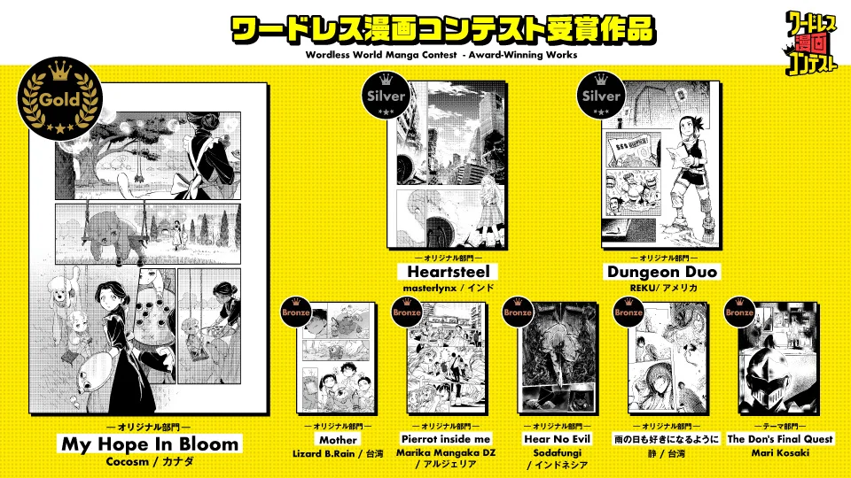 世界104の国と地域から才能集結　第一回「ワードレス漫画コンテスト」受賞作を発表