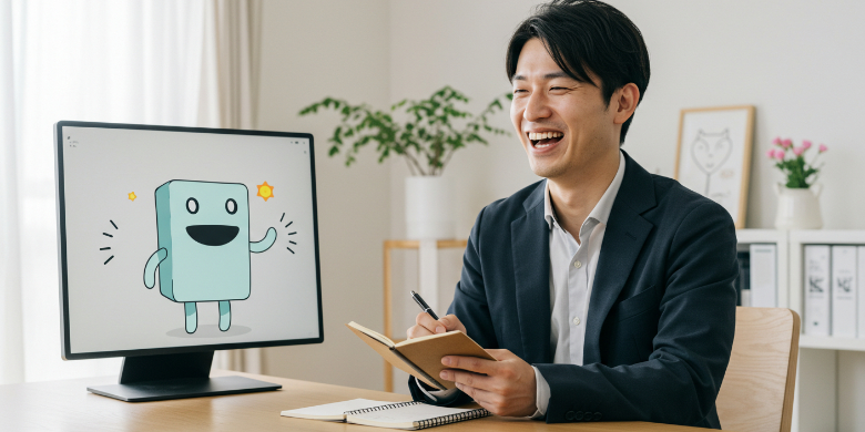 AIからヒントを得る男性